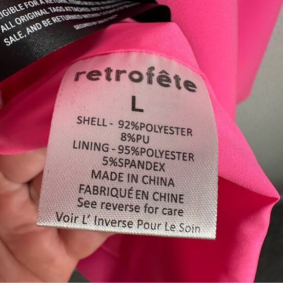 Retrofete NWT Women’s Kristen Blazer in Hyper Pink Size Large - Picture 6 of 15